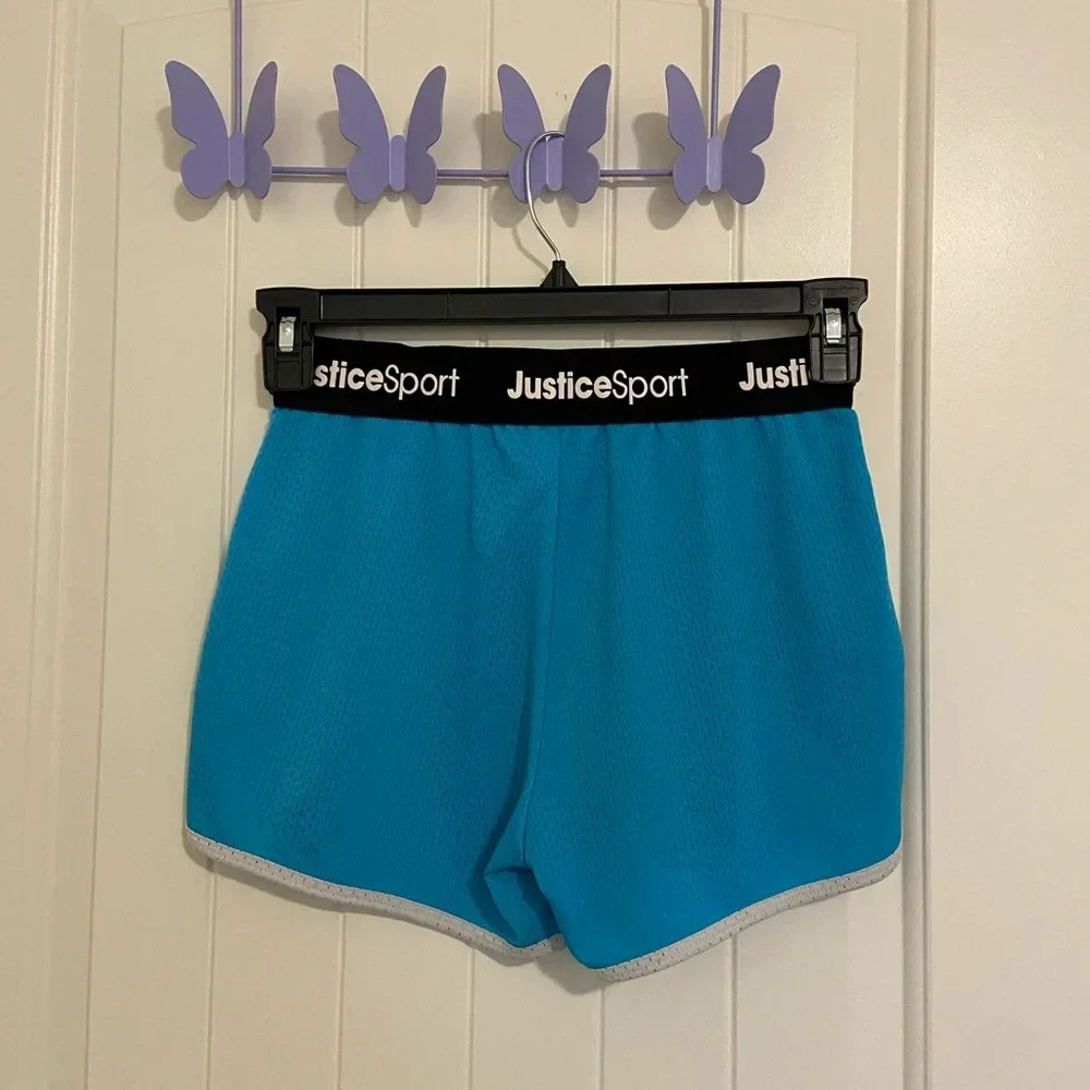 EUC‎ | Justice Sport girl’s bright blue pull on breathable active shorts — XL